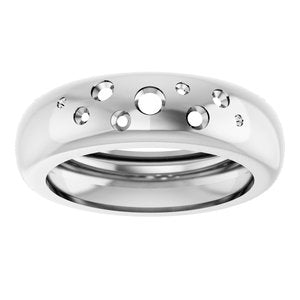 14K White Gold Lightweight Dome Ring Mounting Size 8 – image 6