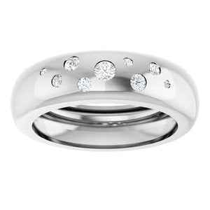 14K White Gold Lightweight Dome Ring Mounting Size 8 – image 5