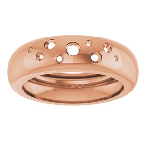 14K Rose Gold Lightweight Dome Ring Mounting Size 8 – image 6