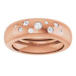 14K Rose Gold 1/5 CTW Natural Diamond Ring Size 7.5 – image 3