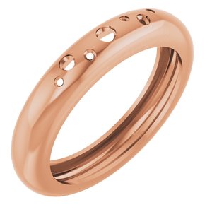 14K Rose Gold Lightweight Accented Dome Ring Mounting Size 8.5 – image 2