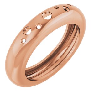 14K Rose Gold Lightweight Accented Dome Ring Mounting Size 4 – image 2