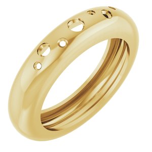 14K Yellow Gold Lightweight Accented Dome Ring Mounting Size 4 – image 2