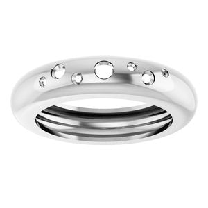 14K White Gold Lightweight Accented Dome Ring Mounting Size 4 – image 6