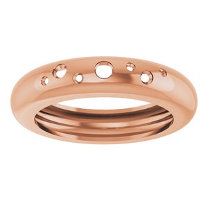 14K Rose Gold Lightweight Accented Dome Ring Mounting Size 5 – image 6