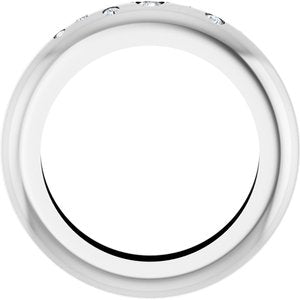 14K White Gold Lightweight Accented Dome Ring Mounting Size 4 – image 3