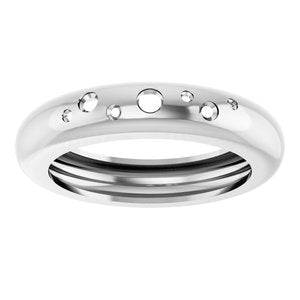14K White Gold Lightweight Accented Dome Ring Mounting Size 6 – image 6