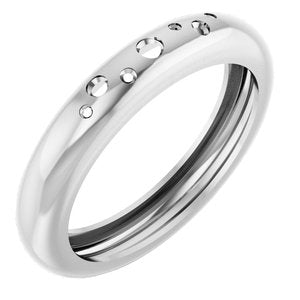 14K White Gold Lightweight Accented Dome Ring Mounting Size 10 – image 2
