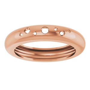 14K Rose Gold Lightweight Accented Dome Ring Mounting Size 7 – image 6