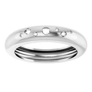 14K White Gold Lightweight Accented Dome Ring Mounting Size 7 – image 6