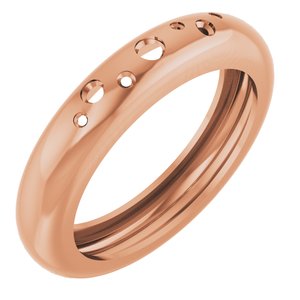 14K Rose Gold Lightweight Accented Dome Ring Mounting Size 7 – image 2