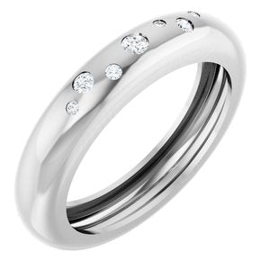14K White Gold .08 CTW Natural Diamond Ring Size 7