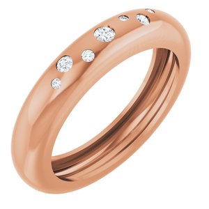 14K Rose Gold .08 CTW Natural Diamond Ring Size 7