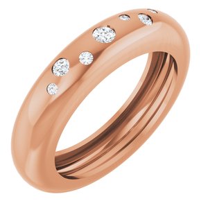 14K Rose Gold .08 CTW Natural Diamond Ring Size 4.5