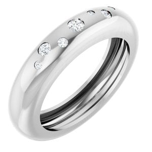 14K White Gold .08 CTW Natural Diamond Ring Size 4.5