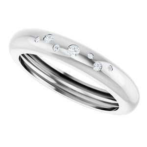 14K White Gold Lightweight Accented Dome Ring Mounting Size 10 – image 8