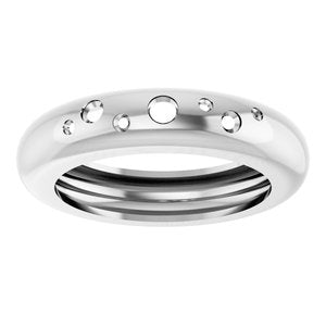 14K White Gold Lightweight Accented Dome Ring Mounting Size 4.5 – image 6