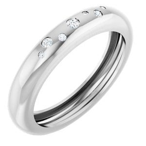 14K White Gold .08 CTW Natural Diamond Ring Size 9.5