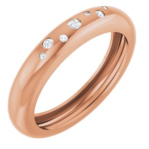 14K Rose Gold .08 CTW Natural Diamond Ring Size 9.5