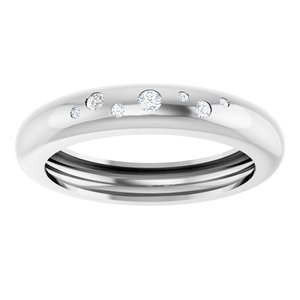 14K White Gold Lightweight Accented Dome Ring Mounting Size 9.5 – image 5