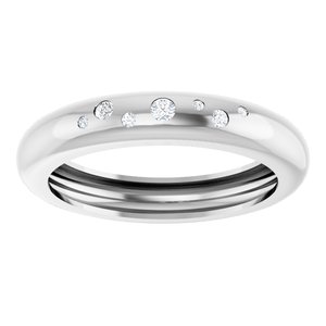 14K White Gold Lightweight Accented Dome Ring Mounting Size 10 – image 5