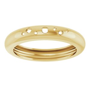 14K Yellow Gold Lightweight Accented Dome Ring Mounting Size 10 – image 6