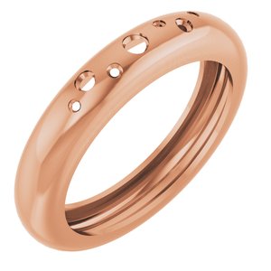 14K Rose Gold Lightweight Accented Dome Ring Mounting Size 8 – image 2