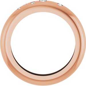 14K Rose Gold Lightweight Accented Dome Ring Mounting Size 6.5 – image 3