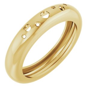 14K Yellow Gold Lightweight Accented Dome Ring Mounting Size 6.5 – image 2