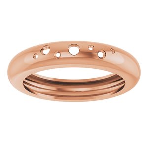 14K Rose Gold Lightweight Accented Dome Ring Mounting Size 8 – image 6