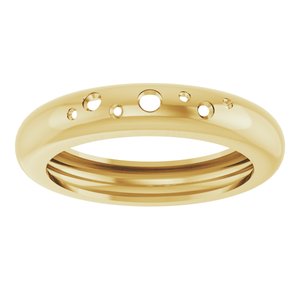 14K Yellow Gold Lightweight Accented Dome Ring Mounting Size 8 – image 6