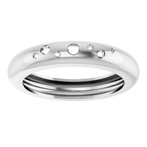 14K White Gold Lightweight Accented Dome Ring Mounting Size 8 – image 6