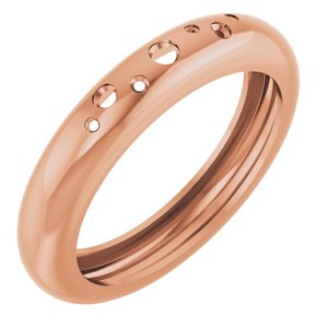 14K Rose Gold Lightweight Accented Dome Ring Mounting Size 9 – image 2