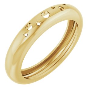 14K Yellow Gold Lightweight Accented Dome Ring Mounting Size 9 – image 2