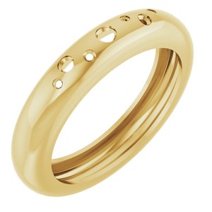 14K Yellow Gold Lightweight Accented Dome Ring Mounting Size 7.5 – image 2