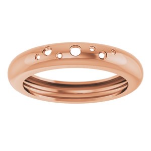 14K Rose Gold Lightweight Accented Dome Ring Mounting Size 9 – image 6