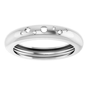 14K White Gold Lightweight Accented Dome Ring Mounting Size 9 – image 6