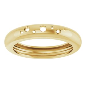 14K Yellow Gold Lightweight Accented Dome Ring Mounting Size 9 – image 6