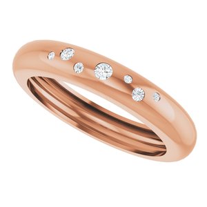 14K Rose Gold Lightweight Accented Dome Ring Mounting Size 9 – image 8
