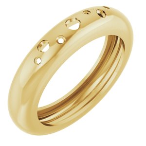 14K Yellow Gold Lightweight Accented Dome Ring Mounting Size 5.5 – image 2