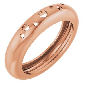 14K Rose Gold Lightweight Accented Dome Ring Mounting Size 5.5 – image 2