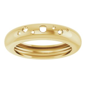 14K Yellow Gold Lightweight Accented Dome Ring Mounting Size 5.5 – image 6