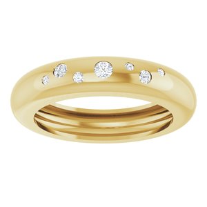 14K Yellow Gold Lightweight Accented Dome Ring Mounting Size 5.5 – image 5