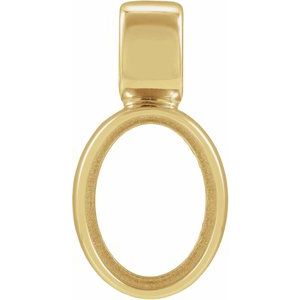10K Yellow Gold 12x10 mm Oval Cabochon Pendant Mounting