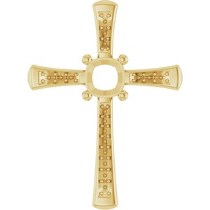 10K Yellow Gold 6x6 mm Cushion Pendant Mounting – image 2