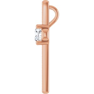 10K Rose Gold 6x6 mm Cushion Pendant Mounting – image 5