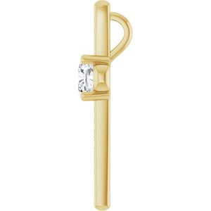 14K Yellow Gold 6x6 mm Cushion Pendant Mounting – image 5