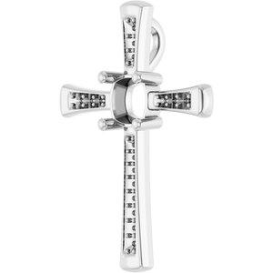 14K White Gold 6x6 mm Cushion Pendant Mounting – image 4