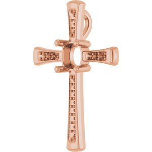 18K Rose Gold 6x6 mm Cushion Pendant Mounting – image 4