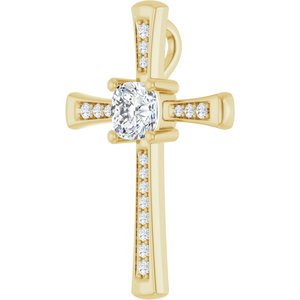 18K Yellow Gold 6x6 mm Cushion Pendant Mounting – image 3